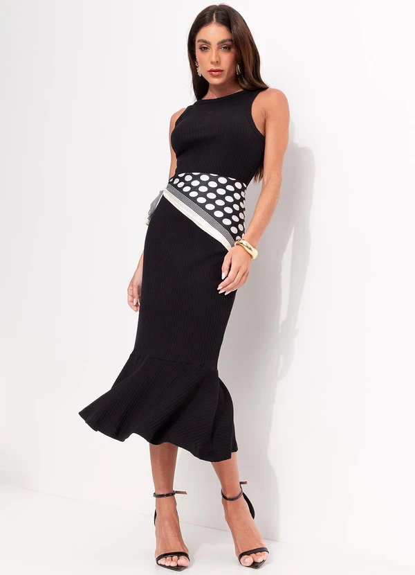 Colcci - Vestido Canelado Preto 5