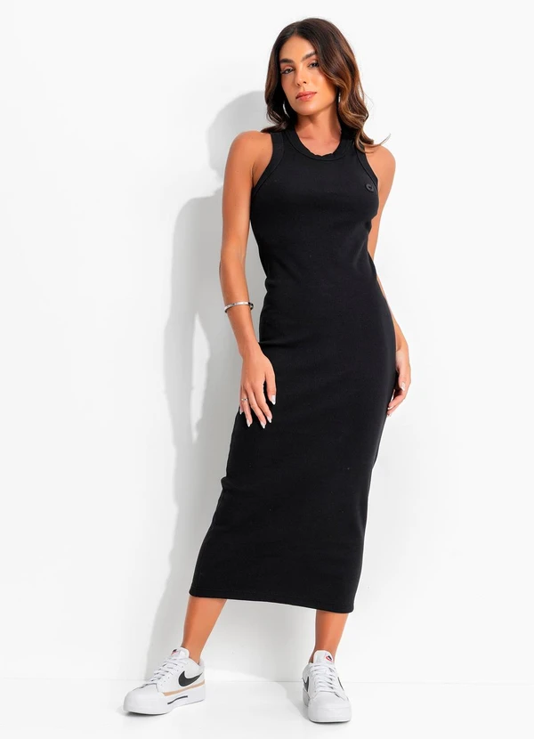 Colcci - Vestido Canelado Preto 3