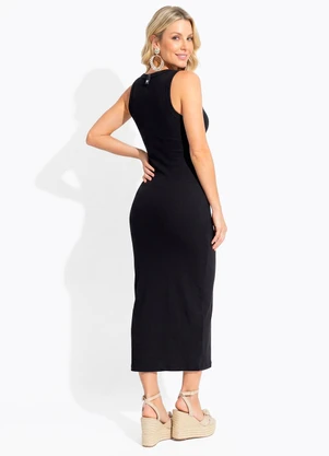 Colcci - Vestido Canelado Preto - COLCCI
