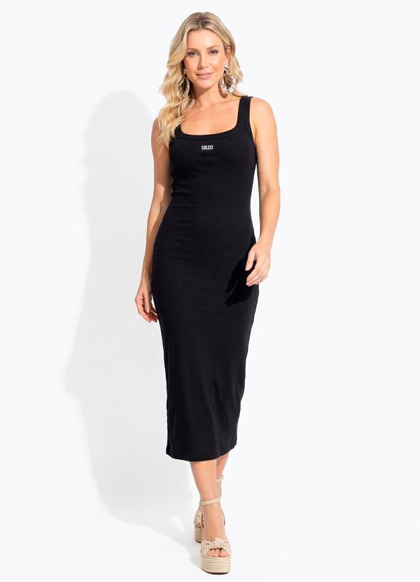 Colcci - Vestido Canelado Preto
