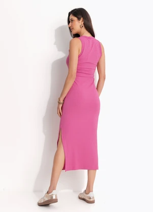 Colcci - Vestido Canelado Rosa - COLCCI