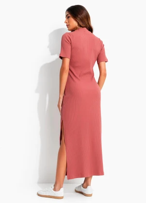Colcci - Vestido Canelado Rosa - COLCCI
