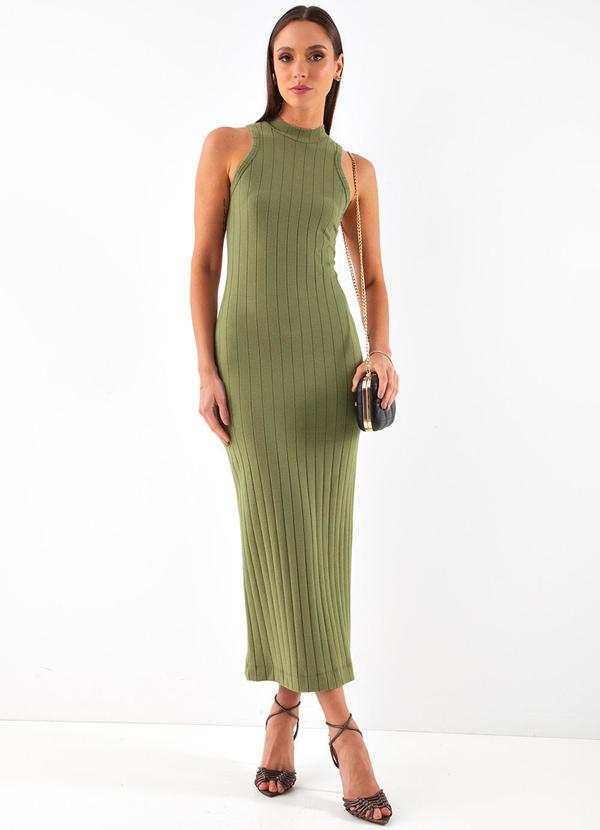Colcci - Vestido Canelado Verde