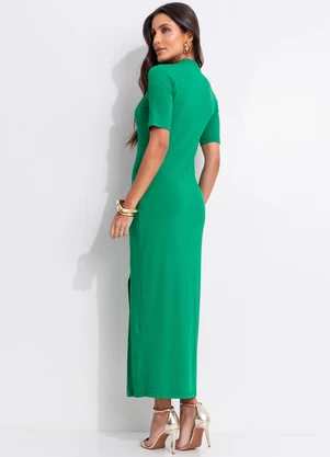 Colcci - Vestido Canelado Verde - COLCCI
