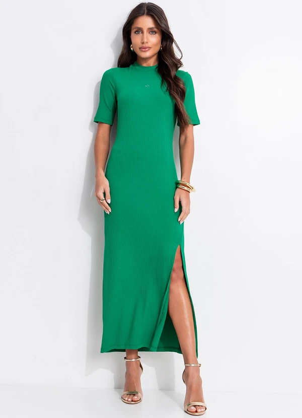 Colcci - Vestido Canelado Verde