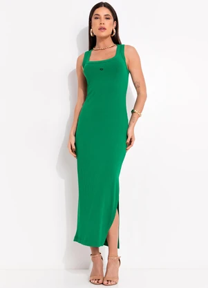 Colcci - Vestido Canelado Verde - COLCCI