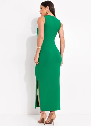Colcci - Vestido Canelado Verde - COLCCI