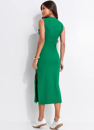Colcci - Vestido Canelado Verde - COLCCI