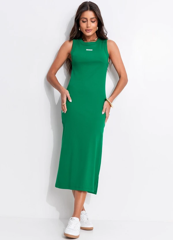 Colcci - Vestido Canelado Verde
