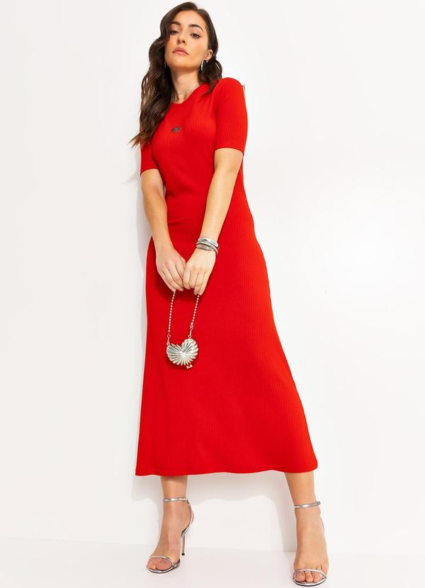 Colcci - Vestido Canelado Vermelho 4