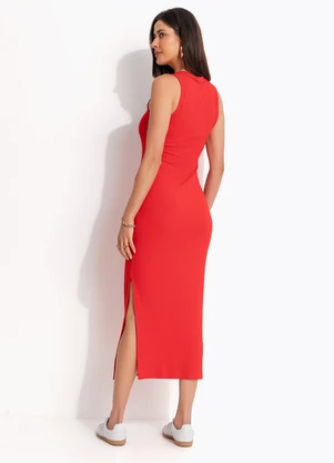 Colcci - Vestido Canelado Vermelho - COLCCI