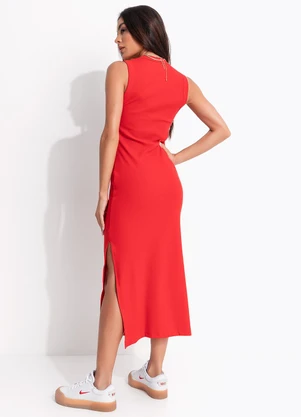 Colcci - Vestido Canelado Vermelho - COLCCI