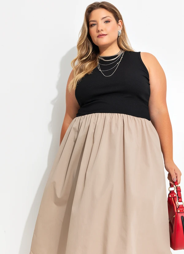 Quintess - Vestido Caqui em Tricoline 10