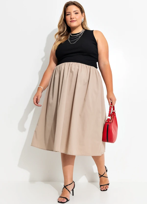 Quintess - Vestido Caqui em Tricoline 7