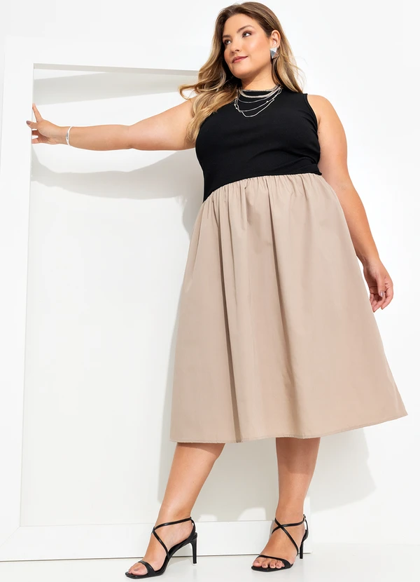 Quintess - Vestido Caqui em Tricoline 8