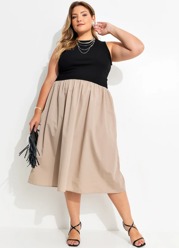 Quintess - Vestido Caqui em Tricoline 9