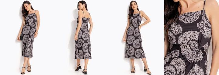 Vestido Caracol Dourado em Malha Fria