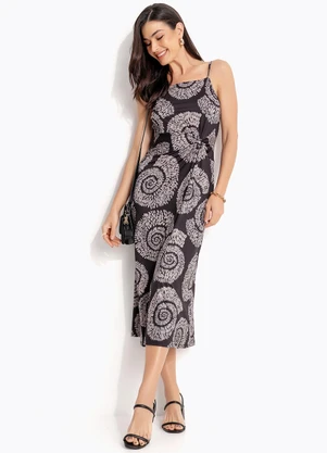 Quintess - Vestido Caracol Dourado em Malha Fria - QUINTESS