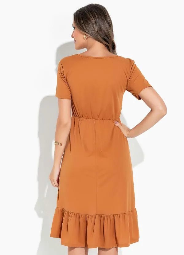 Rosalie - Vestido Caramelo com Babado 2