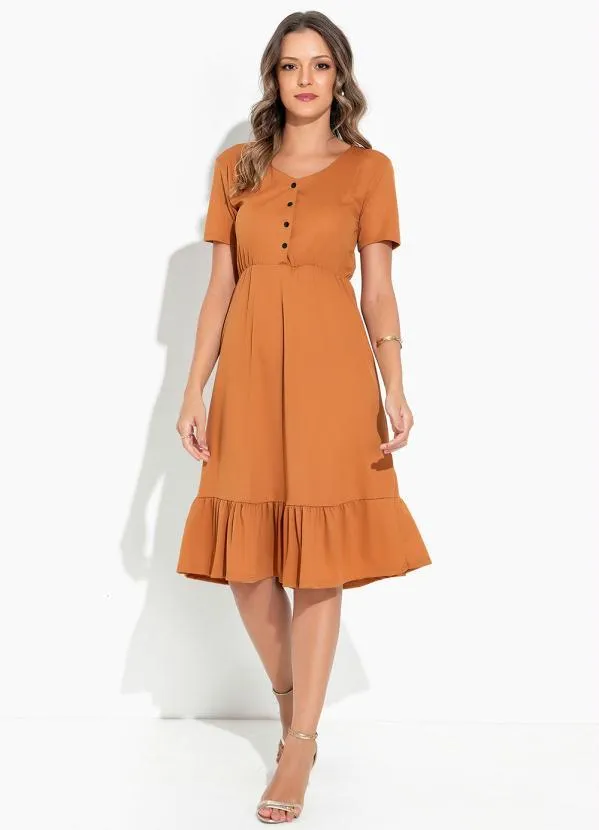 Rosalie - Vestido Caramelo com Babado 3