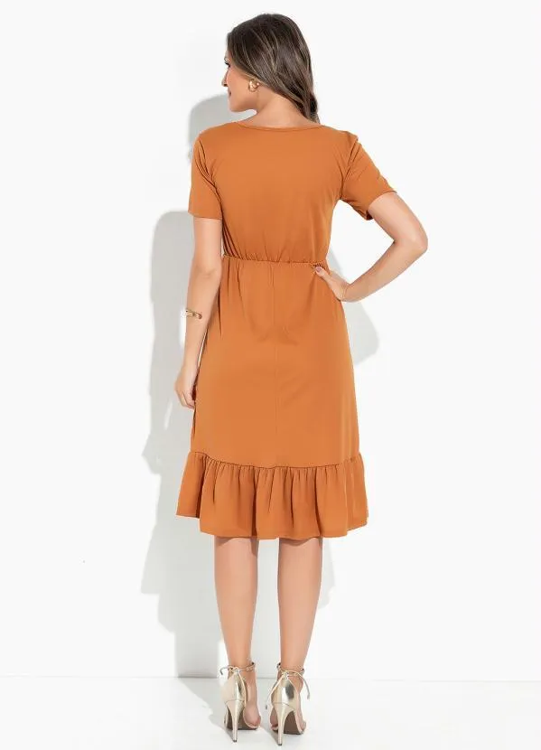 Rosalie - Vestido Caramelo com Babado 4