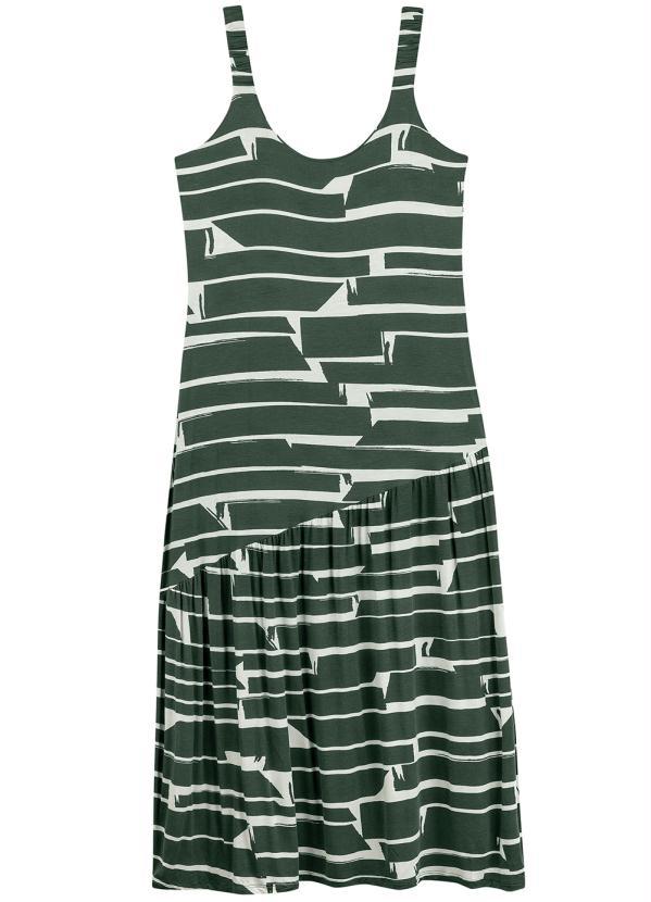 Marialícia - Vestido Casual Criativo Elegante Verde