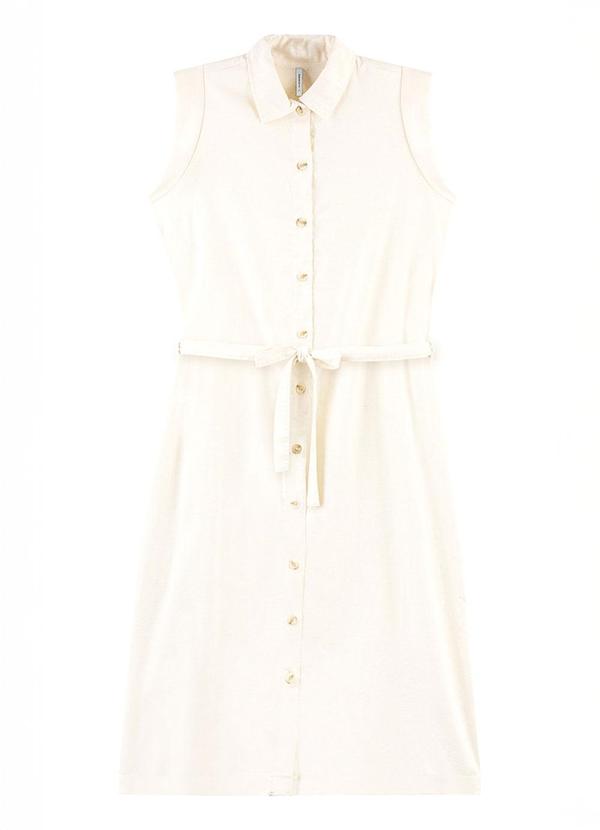 Rezzato - Vestido Chemise com Faixa Adulto Feminino Branco 2