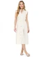 Outlet - Vestido Chemise com Faixa Adulto Feminino Marrom - variação: Branco