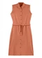 Outlet - Vestido Chemise com Faixa Adulto Feminino Marrom - variação: Marrom