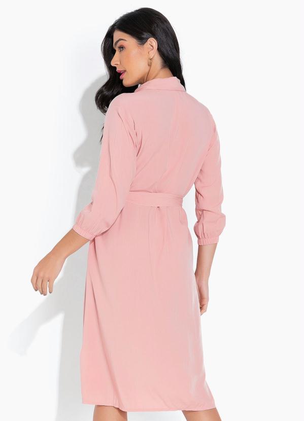 bonprix - Vestido Chemise com Fechamento em Botões Salmão 2