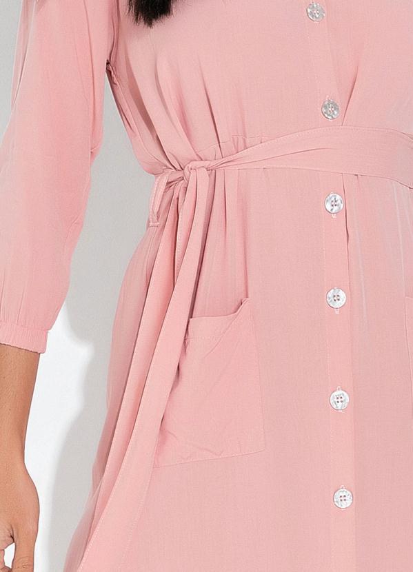 bonprix - Vestido Chemise com Fechamento em Botões Salmão 3