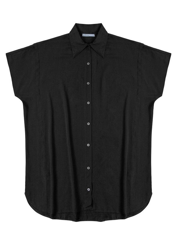 Endless - Vestido Chemise Feminino com Gola Preto