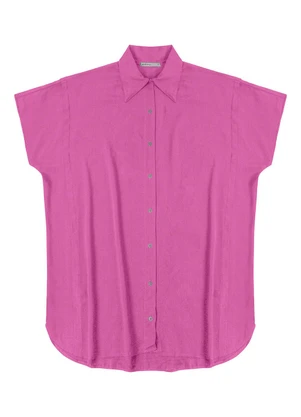 Endless - Vestido Chemise Feminino com Gola Rosa - ENDLESS