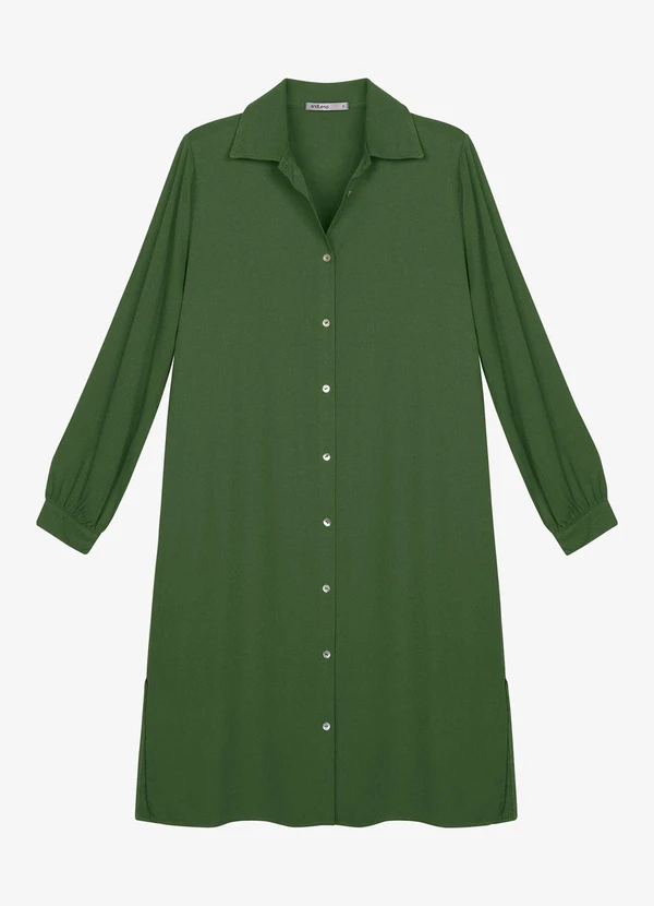 Endless - Vestido Chemise Feminino Liso Verde 3