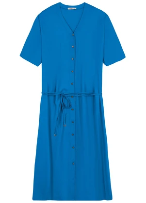 Secret Glam - Vestido Chemise Longo Plus Size Azul - SECRET GLAM