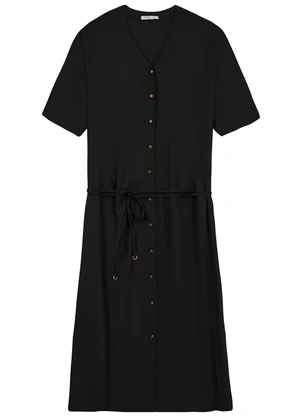 Secret Glam - Vestido Chemise Longo Plus Size Preto - SECRET GLAM