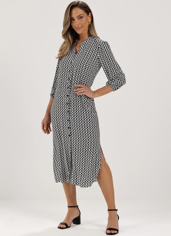 Principessa - Vestido Chemise Preto e Branco Natalia 3