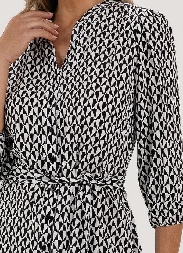Principessa - Vestido Chemise Preto e Branco Natalia 4