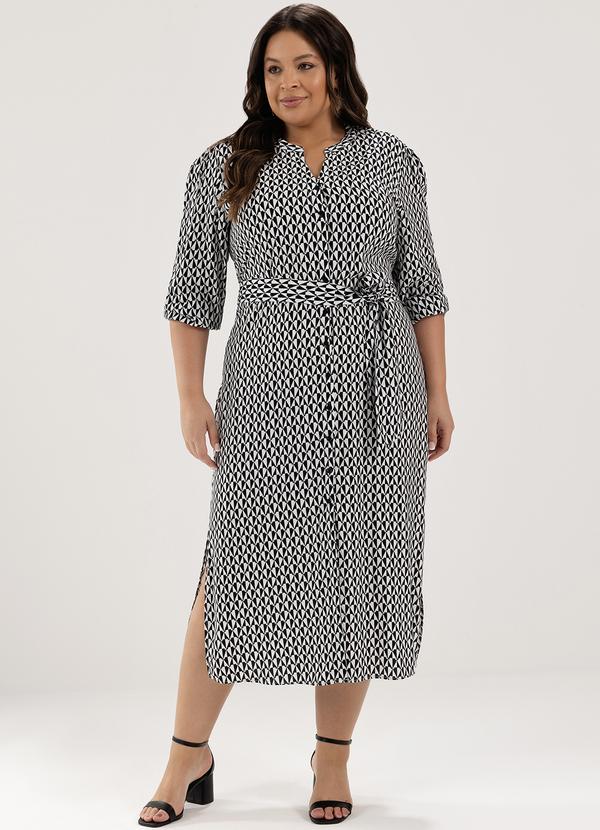 Principessa - Vestido Chemise Preto e Branco Natalia 7