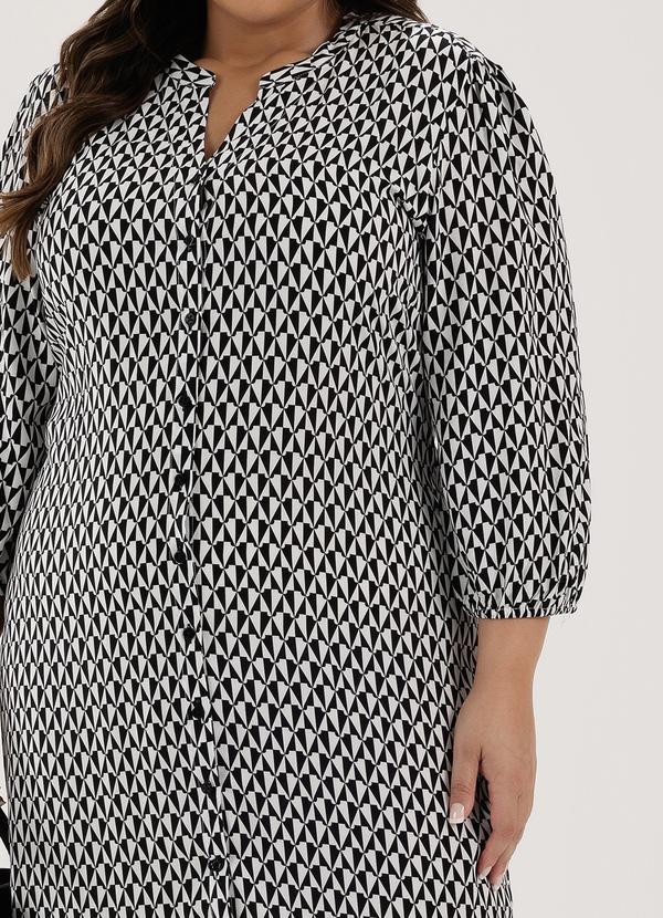 Principessa - Vestido Chemise Preto e Branco Natalia 8