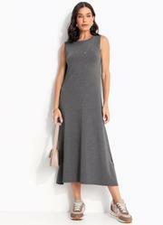 Vestido Chumbo em Moletinho de Viscose