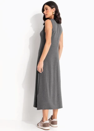 Quintess - Vestido Chumbo em Moletinho de Viscose - QUINTESS