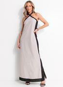 Vestido Cinza Claro em Tricoline Ecolgica