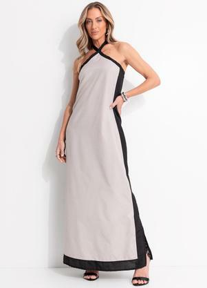 Vestido (Cinza Claro) em Tricoline Ecolgica
