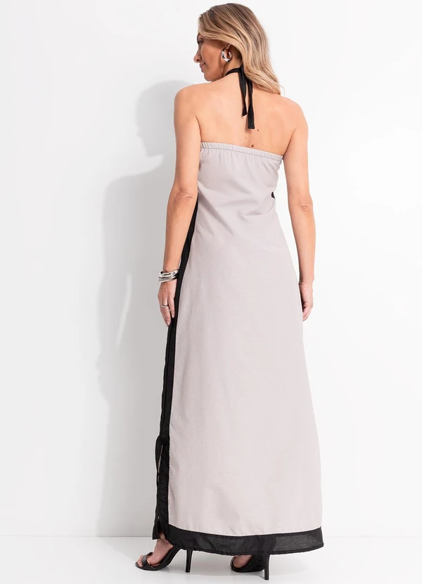 Quintess - Vestido Cinza Claro em Tricoline Ecológica 2