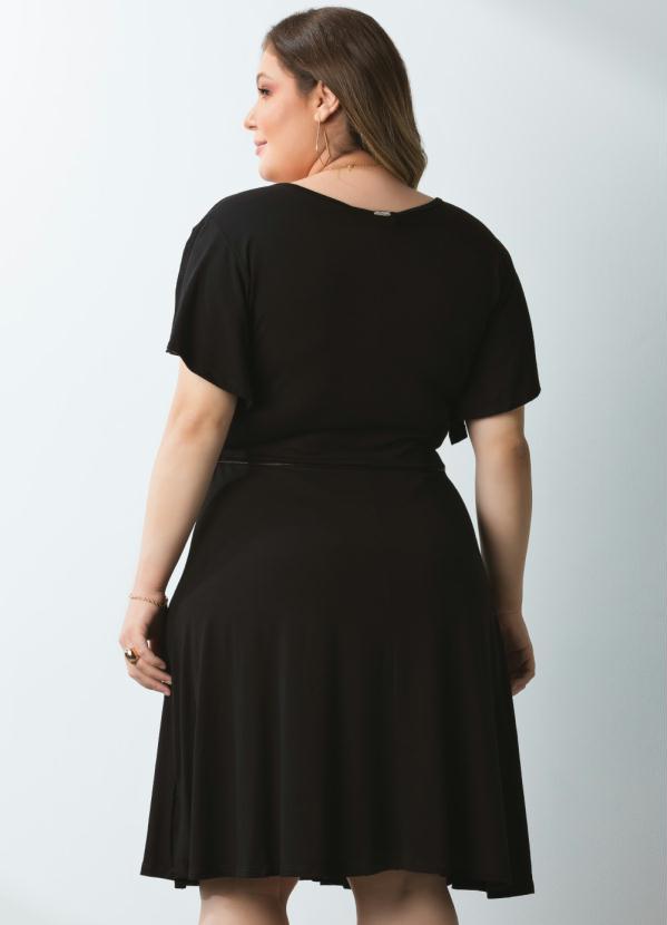 Quintess - Vestido Clássico Transpassado Preto 7