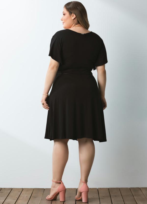 Quintess - Vestido Clássico Transpassado Preto 9