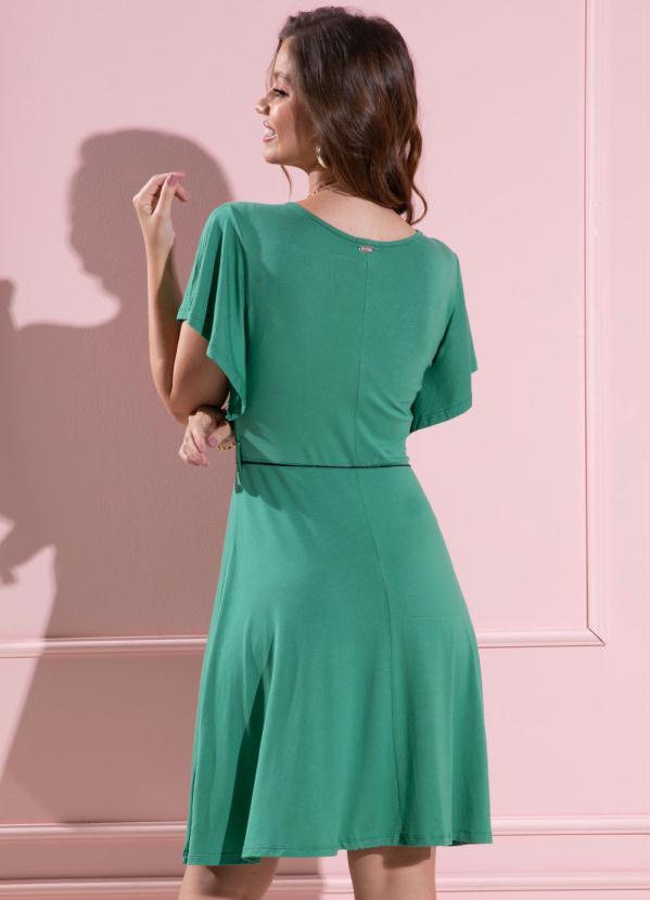 Quintess - Vestido Clássico Transpassado Verde 2