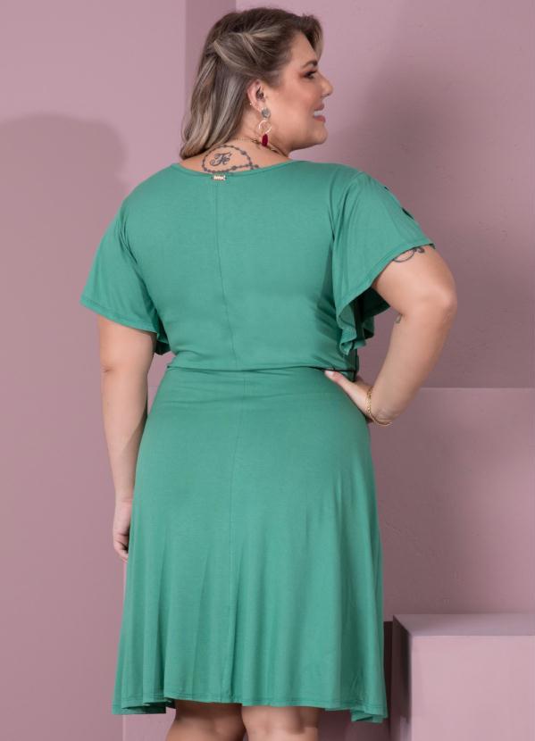 Quintess - Vestido Clássico Transpassado Verde 7