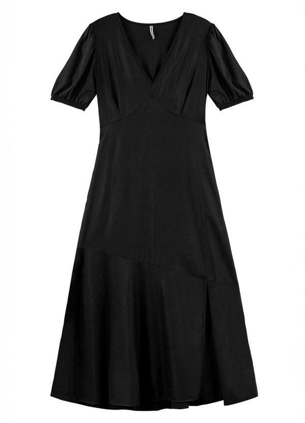 Rezzato - Vestido com Abertura Adulto Feminino Preto